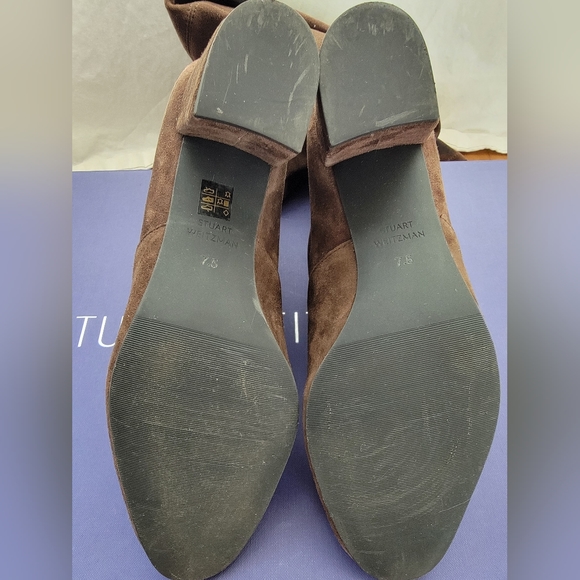 STUART WEITZMAN Genna Brown Over-the-Knee Suede Boots Size: 7.5M - Picture 9 of 15